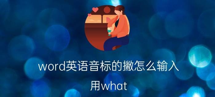 word英语音标的撇怎么输入 用what 和word book 一问一答？